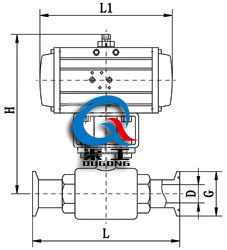 氣動(dòng)衛(wèi)生級(jí)球閥 (外形圖)